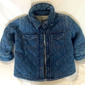 Gap Denim Quilted Jacket - Baby 6 to 12 months